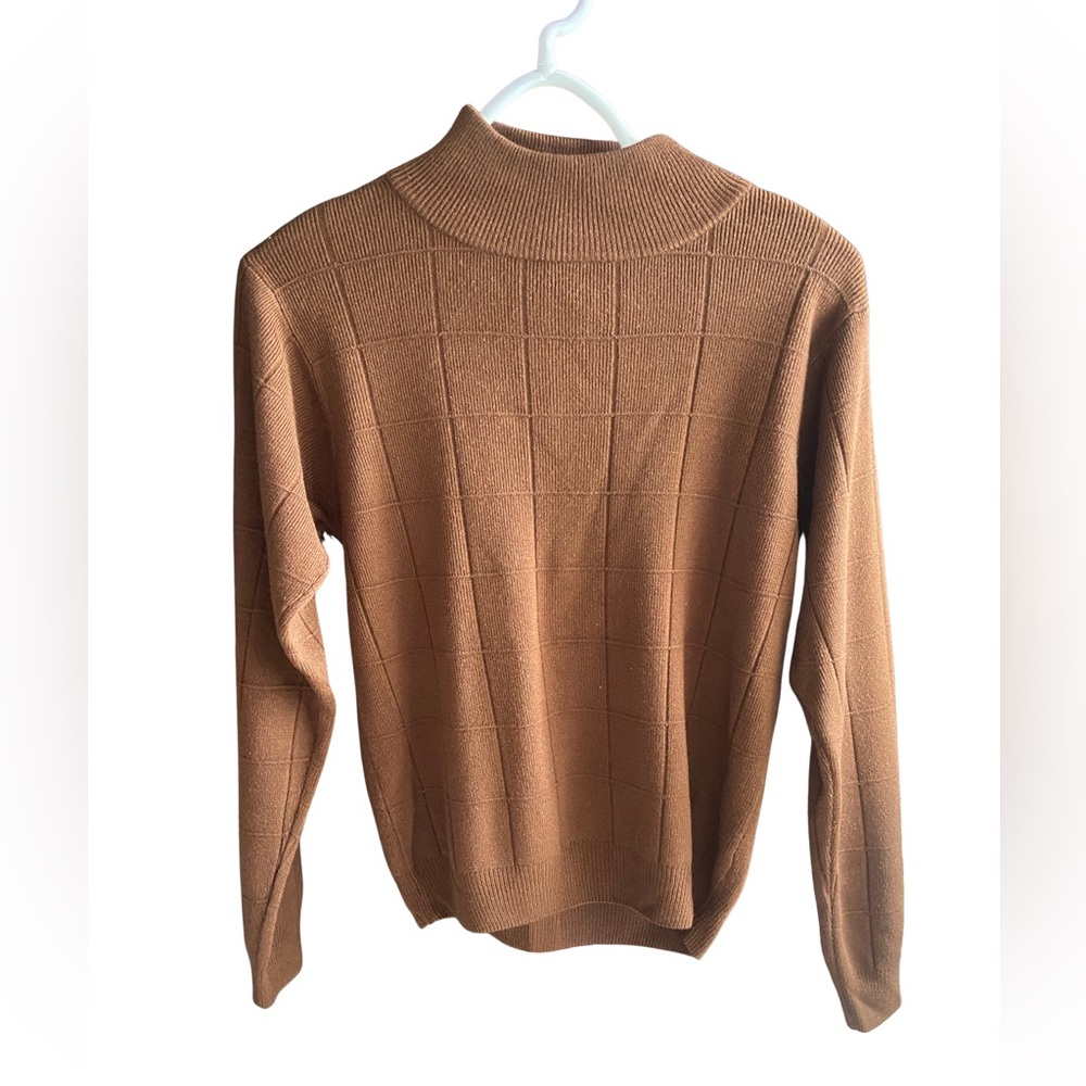 Dressbarn Chocolate Ribbed Turtleneck Sweater